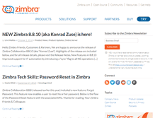 Tablet Screenshot of blog.zimbra.com